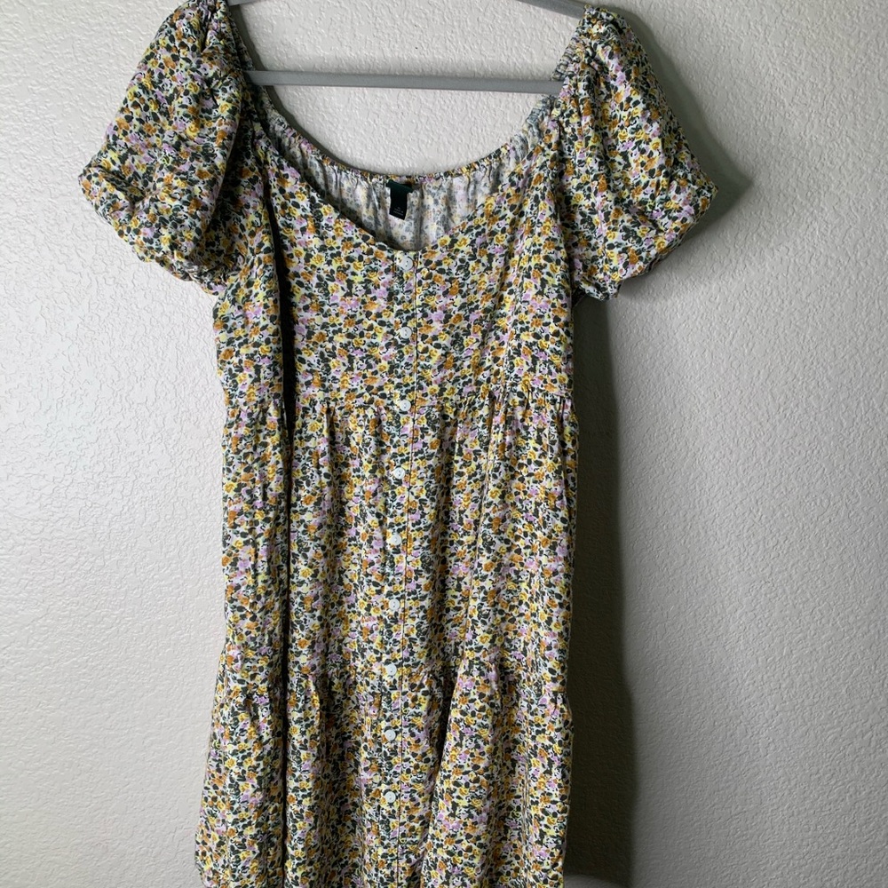 WILD FABLE XL Dress Floral Short Puff Sleeves Q202